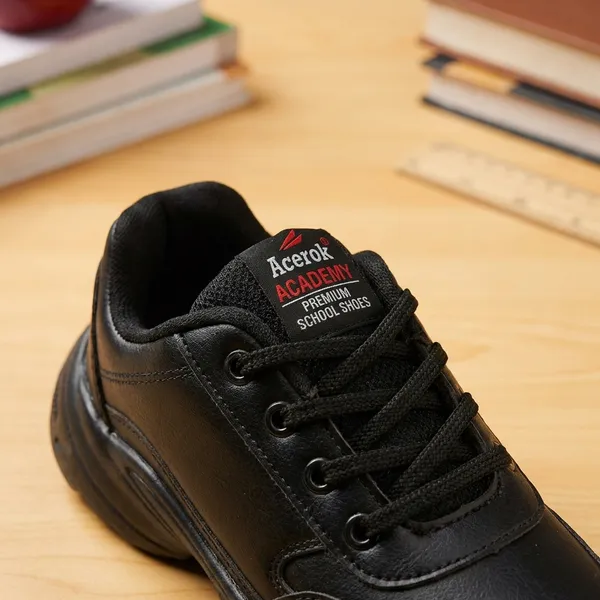 Black_Air_Mesh_With_Synthetic_Leather_School_Shoes_For_Kids_|_Acadmey_Laces