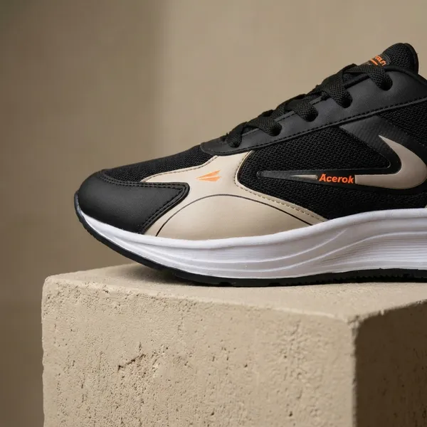 Black_And_Beige_Air_Mesh_With_Rexine_Casual_Shoes_For_Men_|_Performance_3