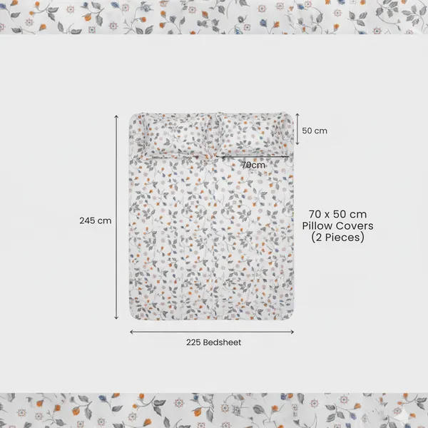 White_Micro_Satin_Bedsheet_With_Pillow_|_180_Tc_Double_Floral_Blossom_Print_Bedsheet_