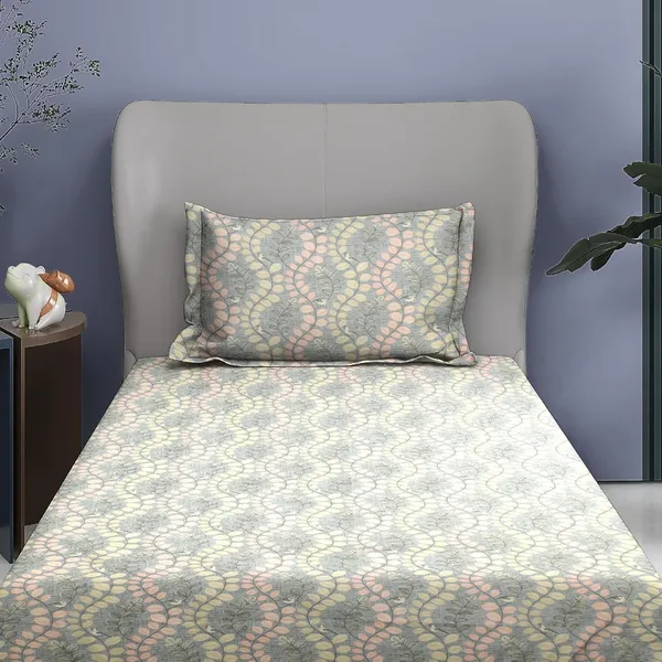 Grey_And_Peach_Premium_&_Elegant_Cotton_Rich_Bedsheet_Single_Bed