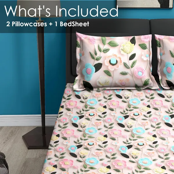 Multicolor_Microfiber_Double_Bedsheet_with_Pillow_Covers