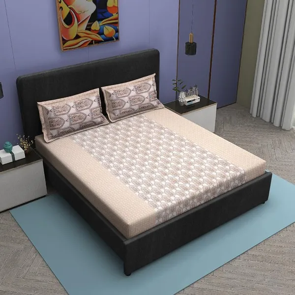 Peach_Cotton_Bedsheet_with_Pillow_Covers