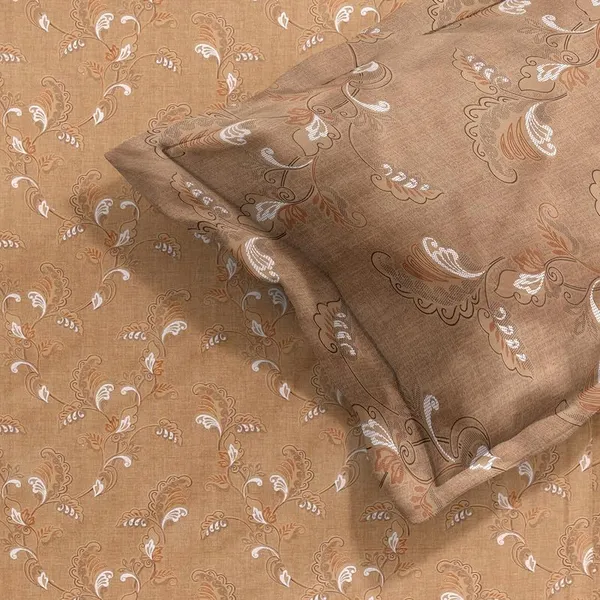 Beige_Cotton_Printed_Double_Bedsheet_with_Pillow_Cover