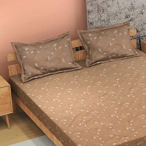 Beige_Cotton_Printed_Double_Bedsheet_with_Pillow_Cover