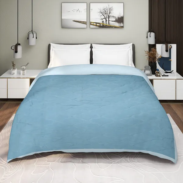 Blue_Micro_Satin_Twill_180_Tc_Double_Floral_Blossom_Print_Soft_Fade_Resistant_Microfiber_Fabric_Textured_Bedsheet_With_Pillow_Covers