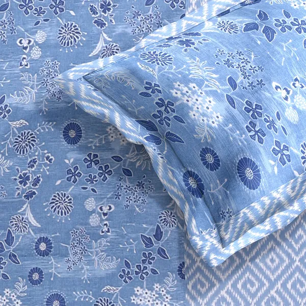 Blue_Cotton_Rich_Bedsheet_With_Pillow_Covers_|_180_Tc