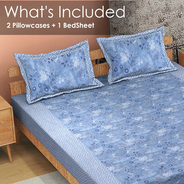 Blue_Cotton_Rich_Bedsheet_With_Pillow_Covers_|_180_Tc