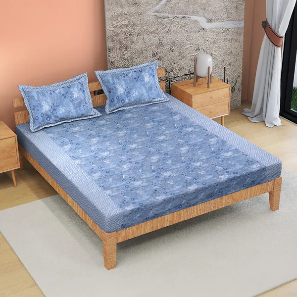 Blue_Cotton_Rich_Bedsheet_With_Pillow_Covers_|_180_Tc