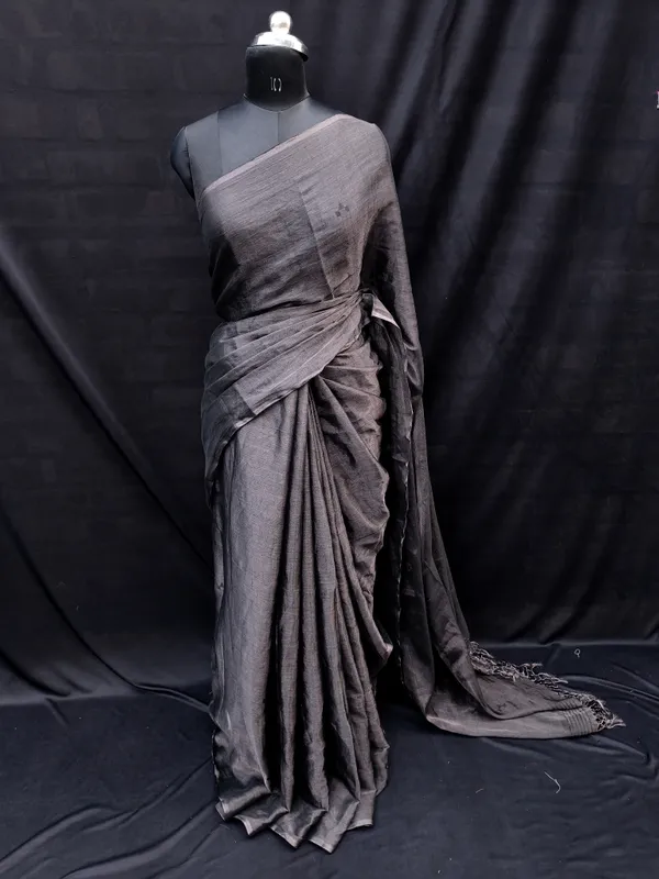 Metallic_Black_Metallic_Cotton_Tissue_Handloom_Saree_For_Women