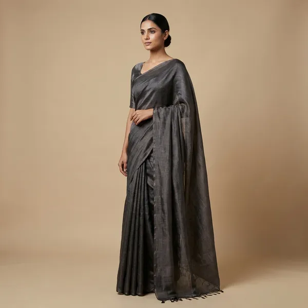 Metallic_Black_Metallic_Cotton_Tissue_Handloom_Saree_For_Women