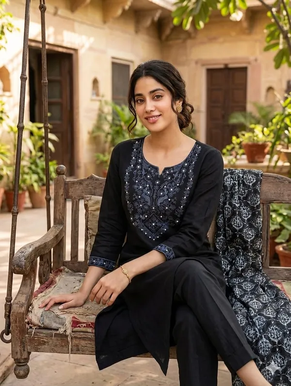 Black_Embroidered_Salwar_Suit_Set_With_Dupatta