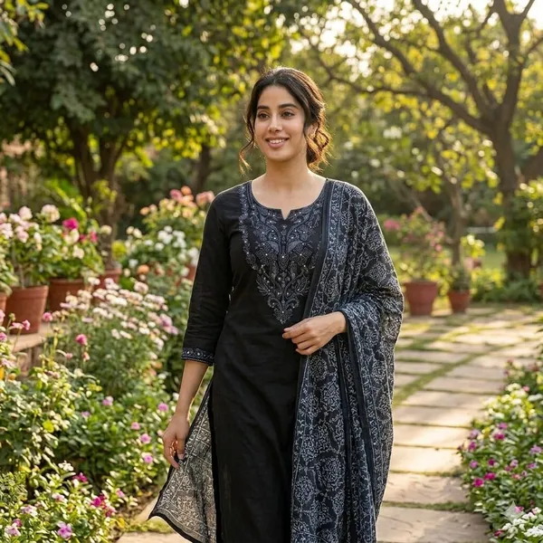 Black_Embroidered_Salwar_Suit_Set_With_Dupatta