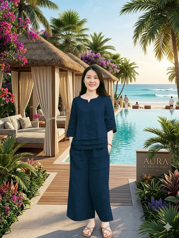 Navy_Blue_Linen_Co-Ord_set_For_Women_Top_And_Palazzo_Pants
