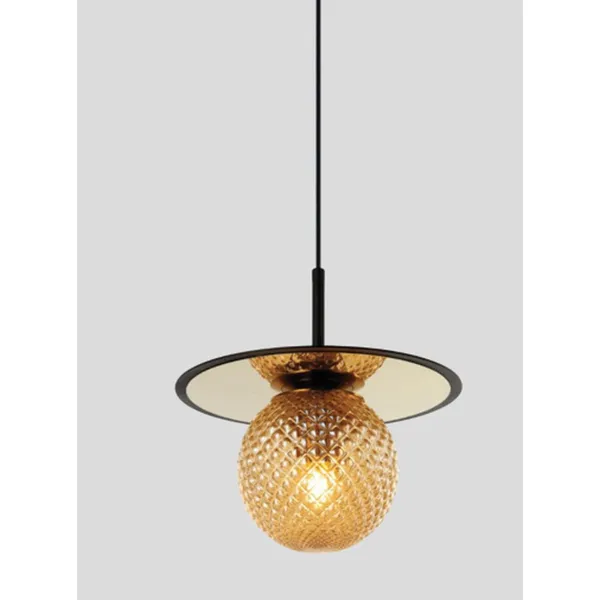 Sm_Gold_Black_Metal_Amber_Smoke_Glass_Hanging_Light_Default_Title