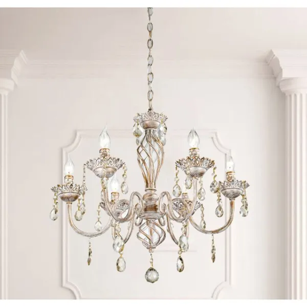 White_Gold_Metal_Crystals_Cluster_Hanging_Light_Default_Title