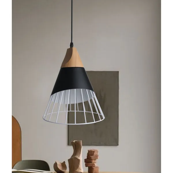 Black_White_Teakwood_Wood_Metal_Hanging_Light_Default_Title