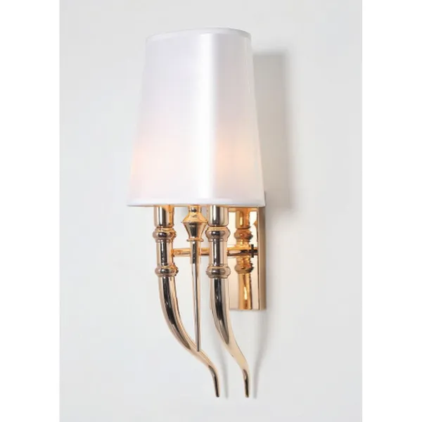 French_Gold_Metal_FaBrownic_Shade_Cloth_Shade_Wall_Light_Default_Title