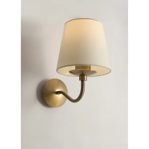 Antique_Brownass_Metal_FaBrownic_Shade_Cloth_Shade_Wall_Light_Default_Title