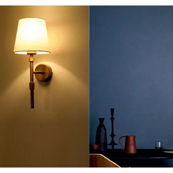 Antique_Brownass_Metal_FaBrownic_Shade_Cloth_Shade_Wall_Light_Default_Title