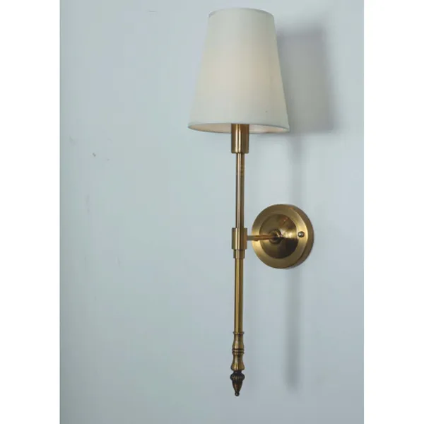 Antique_Brownass_Metal_FaBrownic_Shade_Cloth_Shade_Wall_Light_Default_Title