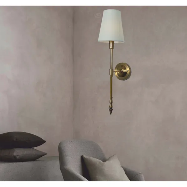 Antique_Brownass_Metal_FaBrownic_Shade_Cloth_Shade_Wall_Light_Default_Title