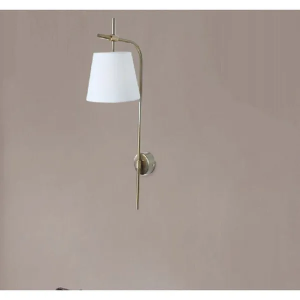 Antique_Brownass_Metal_FaBrownic_Shade_Cloth_Shade_Wall_Light_Default_Title