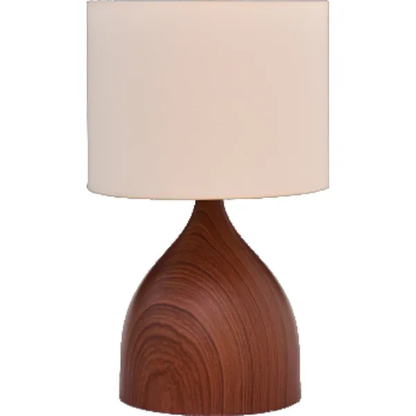 Dark_Wood_Metal_FaBrownic_Shade_Cloth_Shading_Table_Lamp_Default_Title