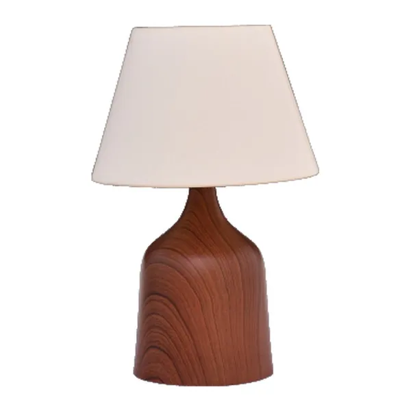Dark_Wood_Metal_FaBrownic_Shade_Cloth_Shading_Table_Lamp_Default_Title