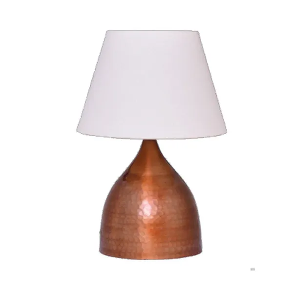 Antique_Copper_Metal_FaBrownic_Shade_Cloth_Shading_Table_Lamp_Default_Title