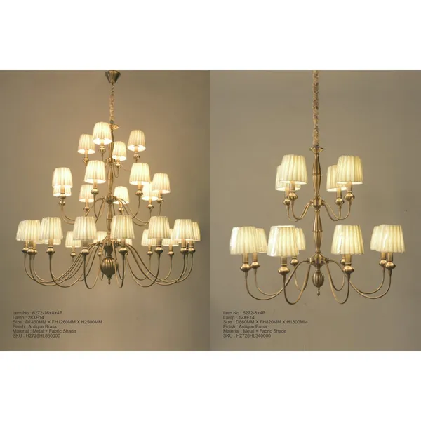 4p_Antique_Brownass_Metal_FaBrownic_Shade_Cloth_Shading_Chandelier_Default_Title