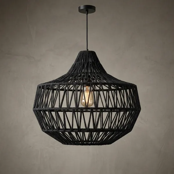 Cotton_Thread_Bohemian_Handwoven_Black_Macrame_Pendant_Light
