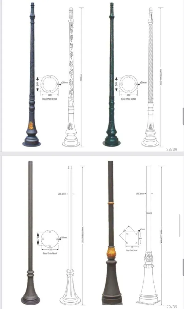 Ornamental_Pole_With_Base_Plate