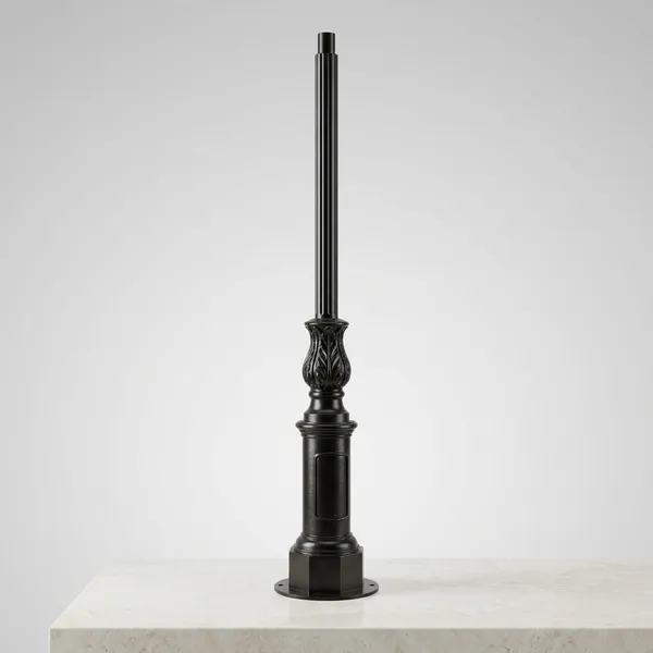 Black_Metal_Decorative_Outdoor_Garden_Light_Pole