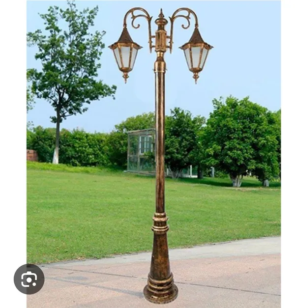 Antique_Brownonze_Metal_Double_Head_Outdoor_Garden_Lamp_Post