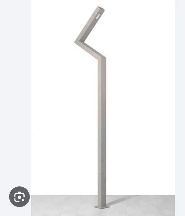 Grey_Metal_Angular_LED_Outdoor_Bollard_Garden_Light