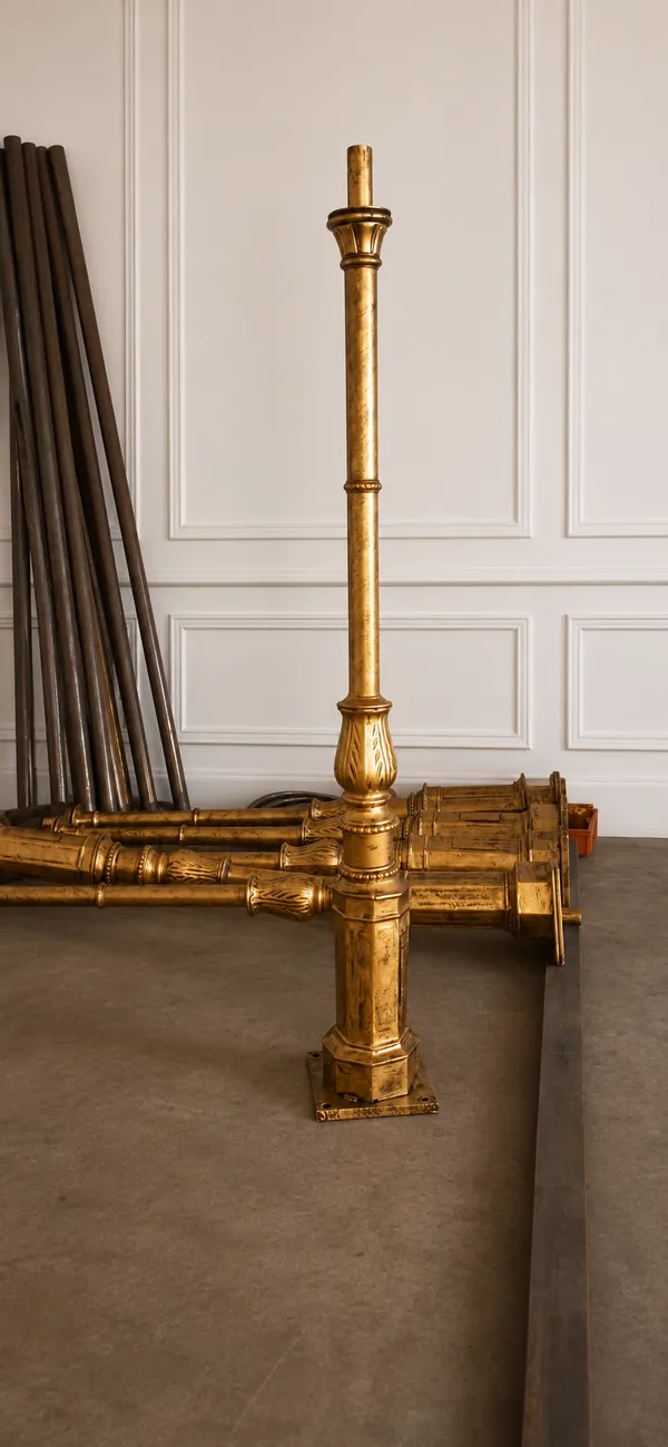 Golden_Metal_Traditional_Pillar_Style_Pooja_Stand