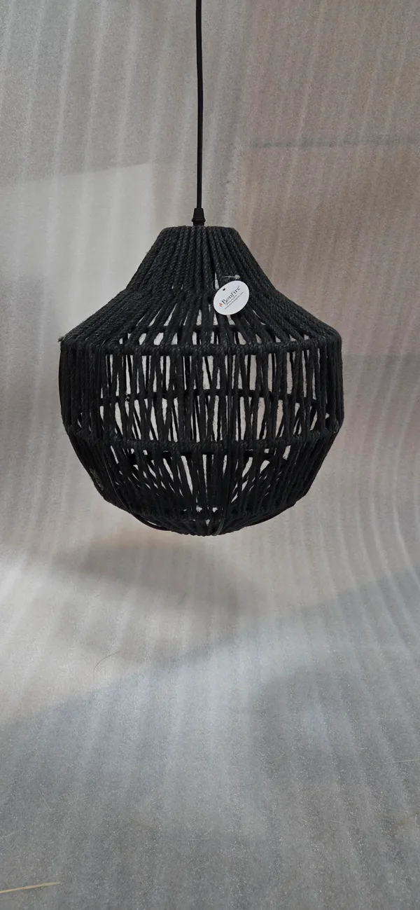 Cotton_Thread_Bohemian_Handwoven_Black_Macrame_Pendant_Light