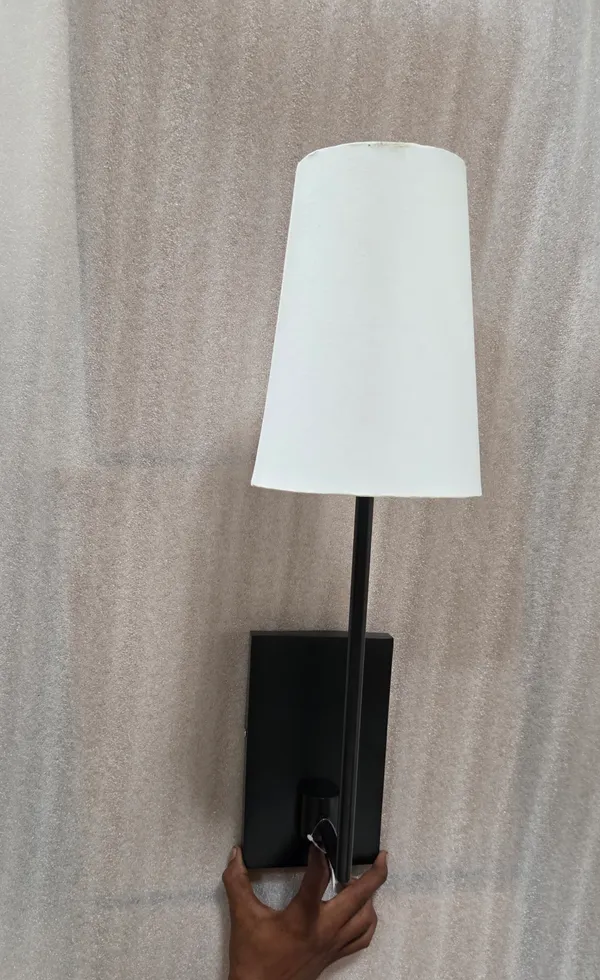 Mild_Steel_Modern_Single_Off-White_Fabric_Shade_Wall_Sconce