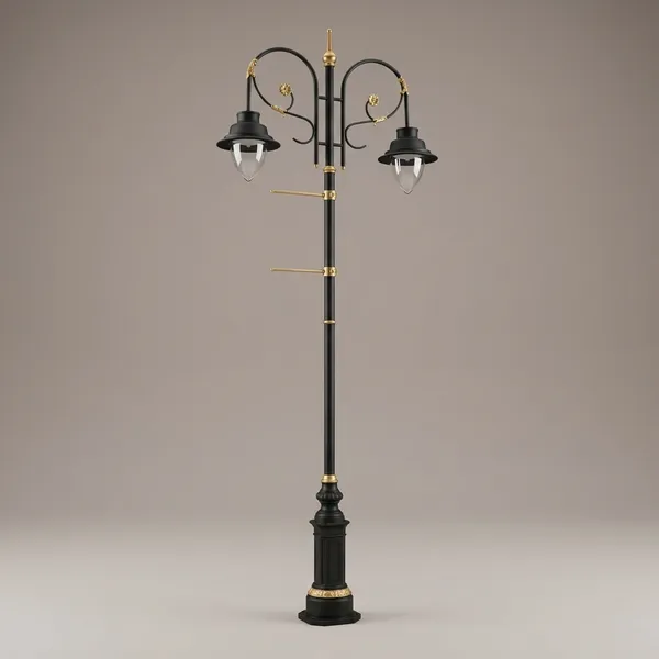 Black_Metal_Dual_Head_Decorative_Outdoor_Garden_Lamp_Post