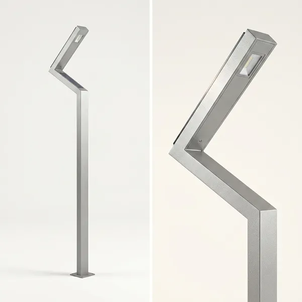 Grey_Metal_Angular_LED_Outdoor_Bollard_Garden_Light
