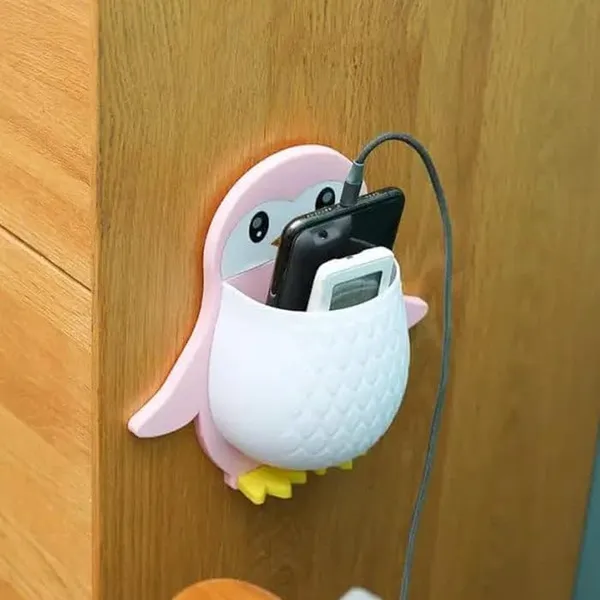 Pink_And_White_Storage_Box_And_Remote_Case_And_Electric_Toothbrushes_Holder_And_Universal_Controller_Holder_And_Wall_Nightstand_And_Office_Plastic_Wall_Mount