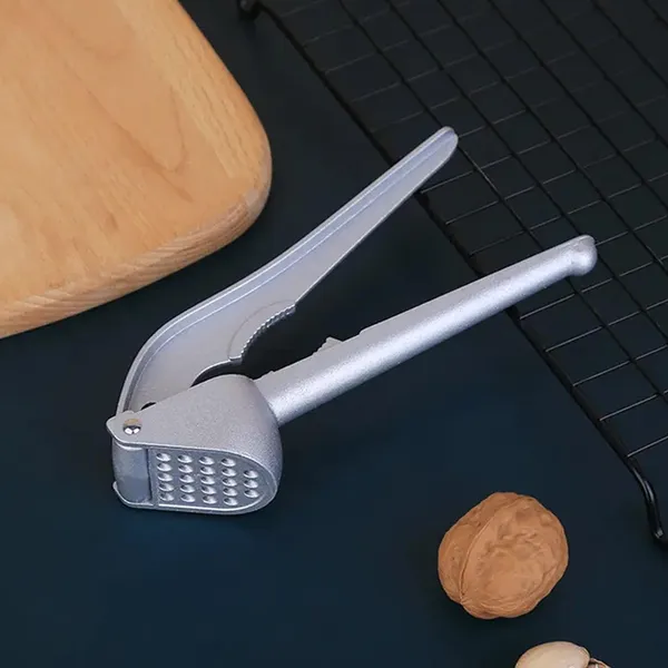 Silver_Garlic_Press_All_Aluminum_Easy_To_Use_With_Light_Weight_Without_Difficulty_Cooking_Baking_And_Kitchen_Tool_And_Dishwasher_Safe