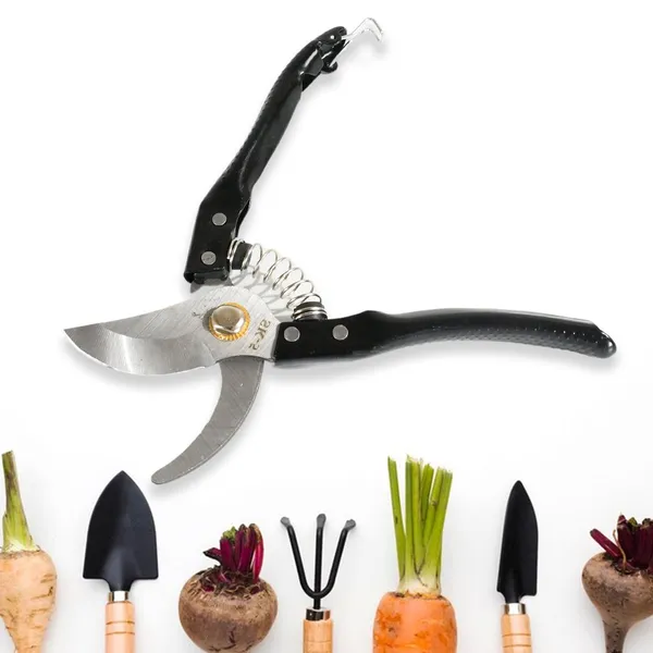 Black_Garden_Shears_Pruner_Scissors_Durable_And_And_Ergonomic_Tool_For_Precise_Plant_Trimming