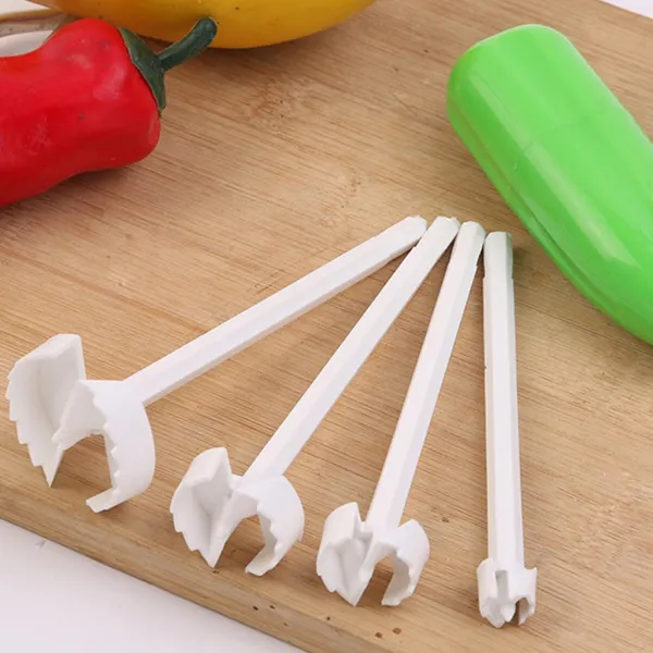 White_And_Green_Kitchen_Plastic_Vegetables_Drill_Spiral_Cutter_Spiralizer_Digging_For_Stuffed_Vegetable_Multicolor