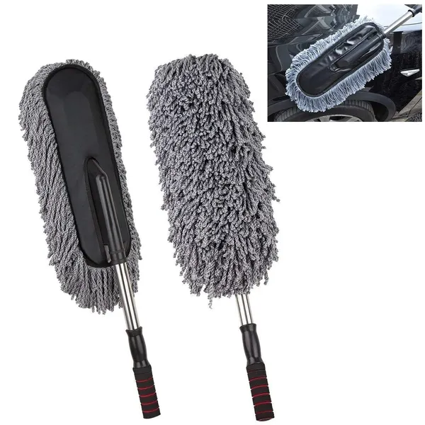 Black_Car_Duster_And_Microfiber_Wash_Brush_Kit_Long_Retractable_And_Non_Slip_Handle_For_Vehicle_And_Home_Interior_And_Exterior_Cleaning