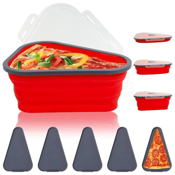 Multicolor_Reusable_Silicone_Pizza_Storage_Container_With_5_Microwavable_Trays_Expandable_And_Adjustable_For_Convenient_Home_And_Outdoor_Pizza_Storage