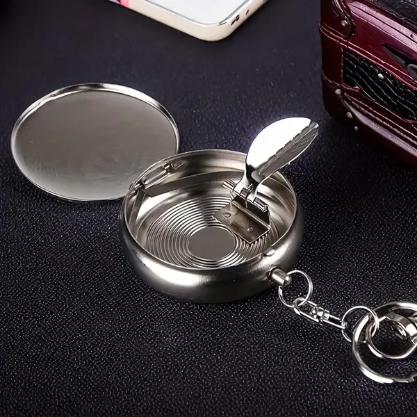 Silver_Mini_Pocket_Stainless_Steel_With_Keyring_Portable_And_Sleek_And_Compact_And_Stylish_Accessory_For_Effortless_Convenience_1Pc