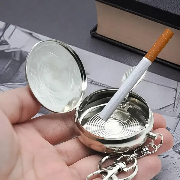 Silver_Mini_Pocket_Stainless_Steel_With_Keyring_Portable_And_Sleek_And_Compact_And_Stylish_Accessory_For_Effortless_Convenience_1Pc
