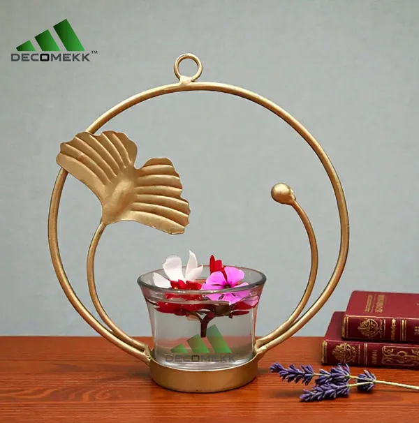 Gold_Metal_Ginko_Leaf_T_Light_Holder_Decorative_Hanging_Showpiece_Elegant_Gold_Metal_Tealight_Candle_Holder_With_Decorative_Flower_Design