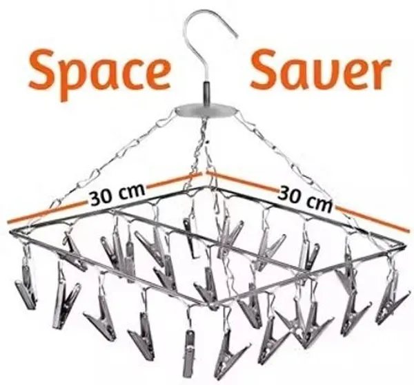 Silver_Finish_25_Clips_Stainless_Steel_Cloth_Dryer_|_25_X_25_Cm